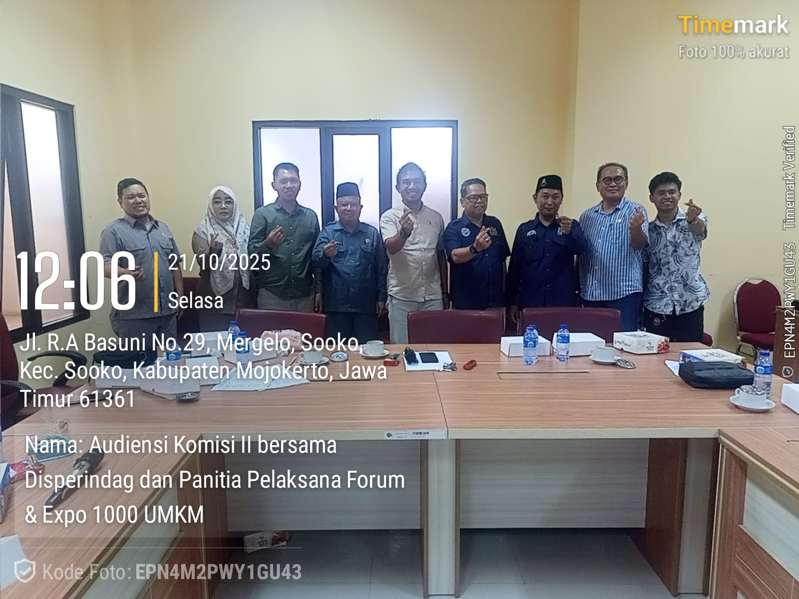 Audiensi Komisi II DPRD Kabupaten Mojokerto bersama Panitia Pelaksana Forum dan Expo 1000 UMKM dan Disperindag Kabupaten Mojokerto, Tanggal 21 Oktober 2025