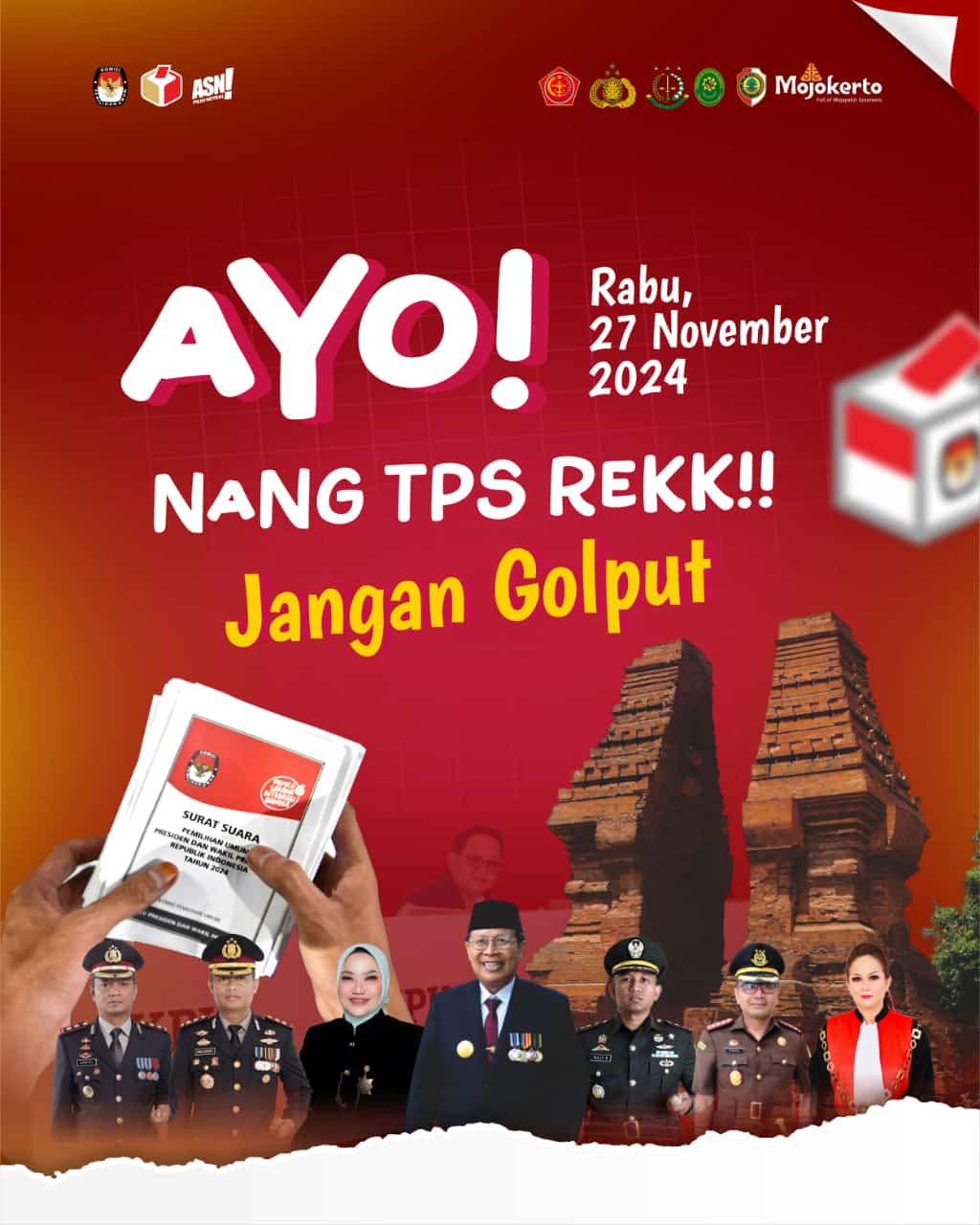 Ayo ! Nang TPS Rek !! Jangan Golput, Rabu 27 November 2024